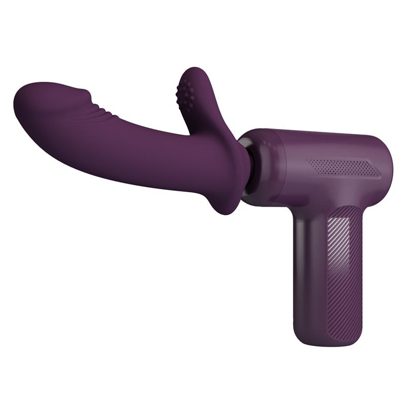Dj Scholar Pistola de Masaje con Dildo Funcion Empuje Púrpura