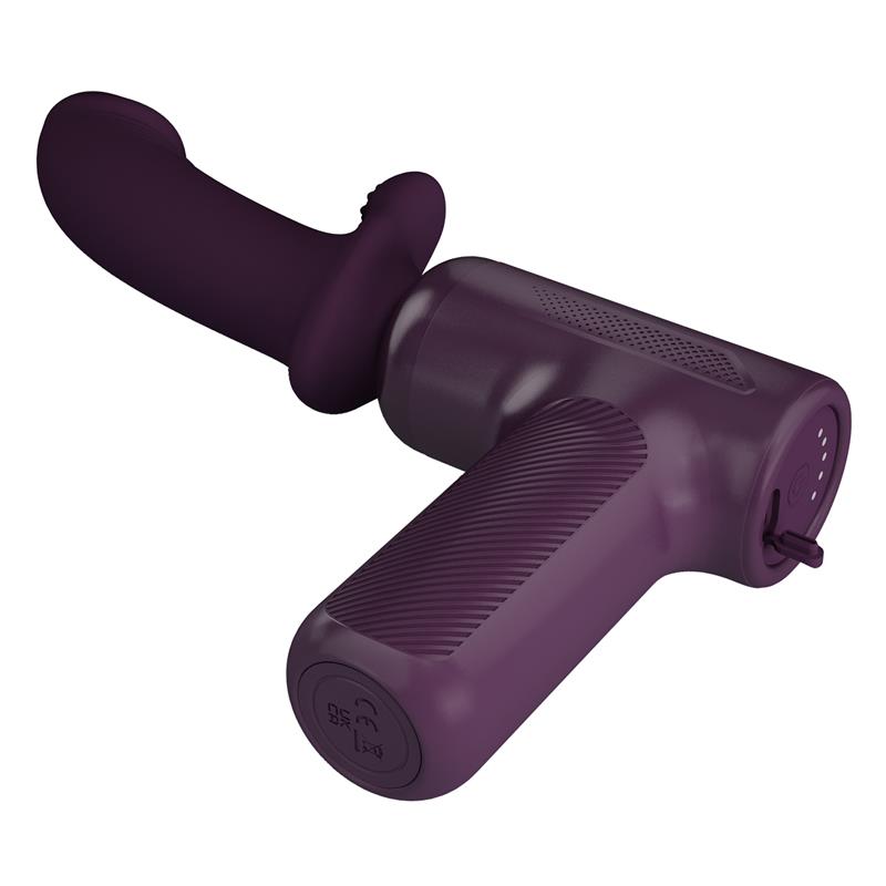 Dj Scholar Pistola de Masaje con Dildo Funcion Empuje Púrpura