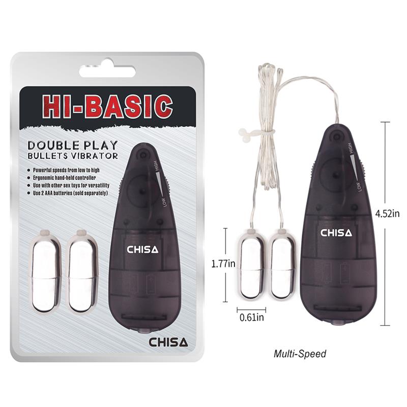 Double Play Balas Vibradoras 11.5cm Negro