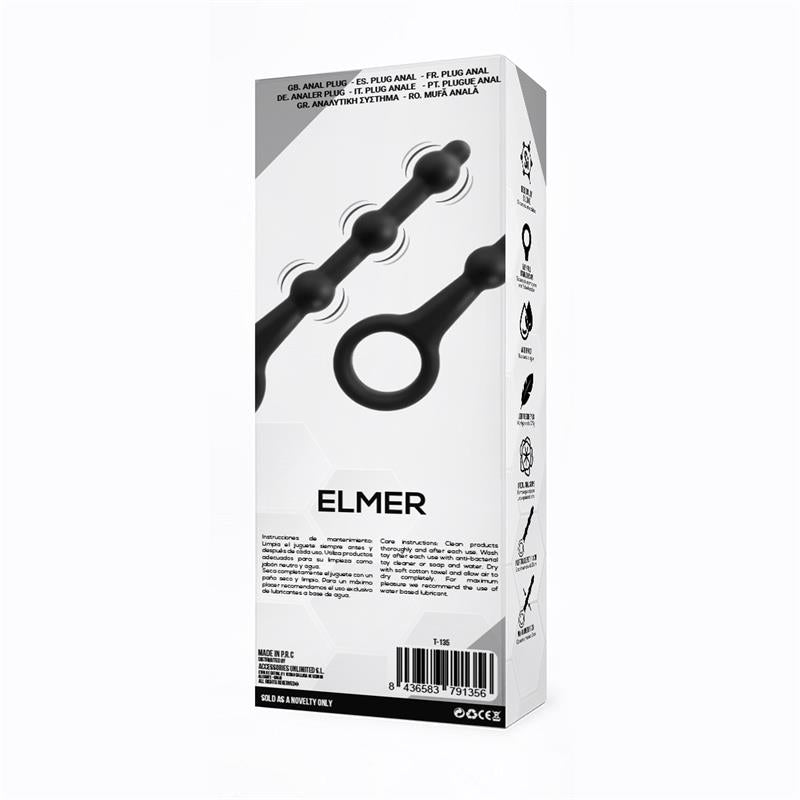 Elmer Plug Anal con Aro de Fácil Extracción Silicona Negro 3