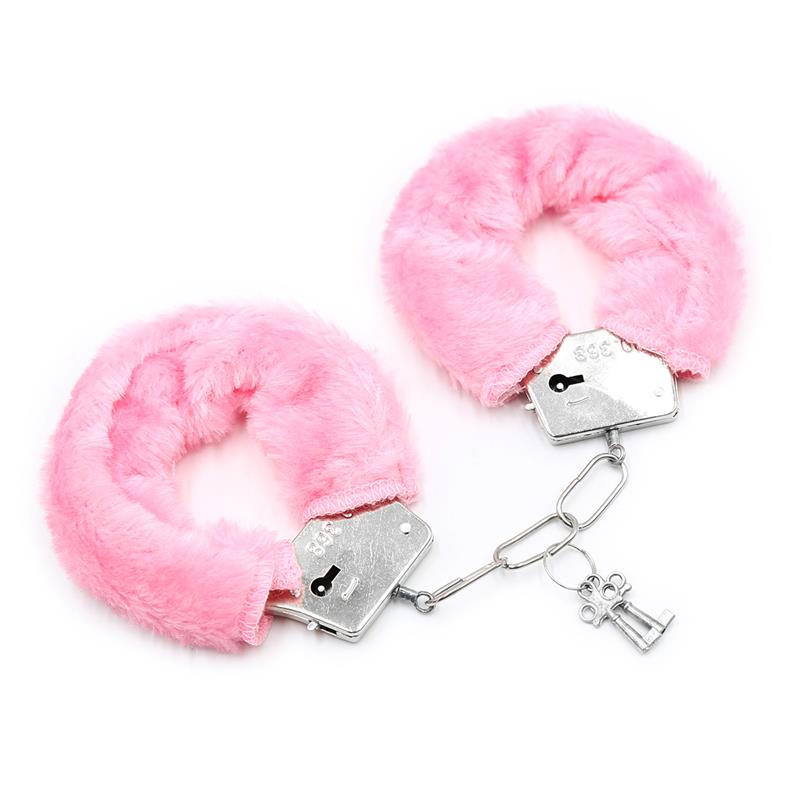 Esposas de Metal para Muñecas con Pelo Rosa 2