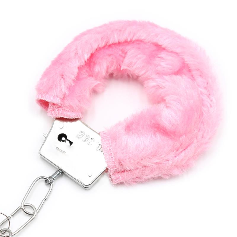 Esposas de Metal para Muñecas con Pelo Rosa 4