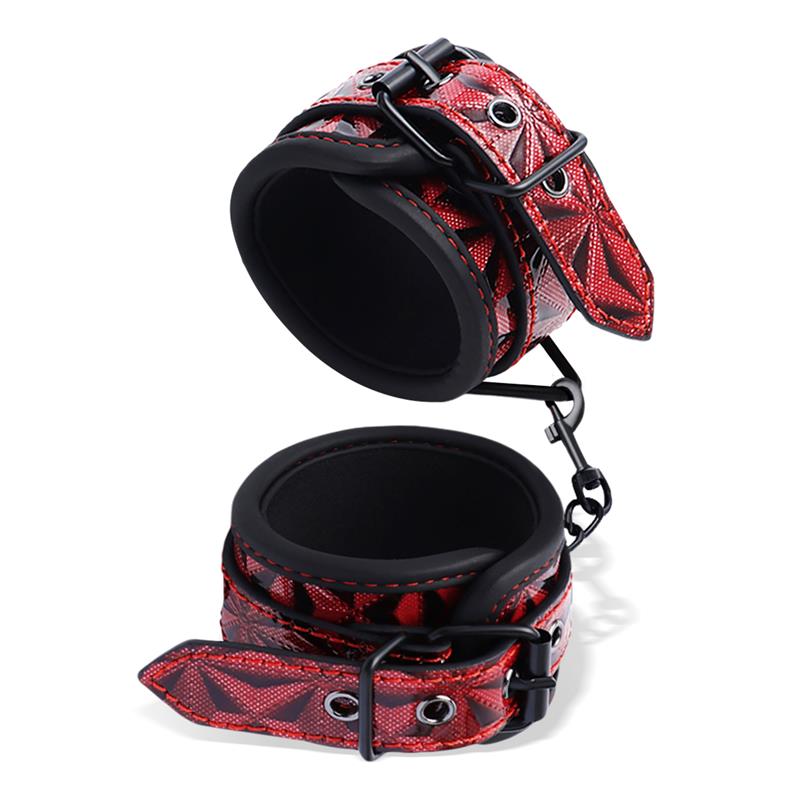 Esposas de Muñeca Acolchadas Ajustable Diamond Cuero Vegano, imagen 2