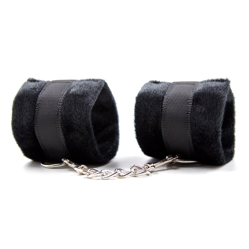 Esposas de Tela con Velcro para Muñecas con Pelo Largo Negro 2