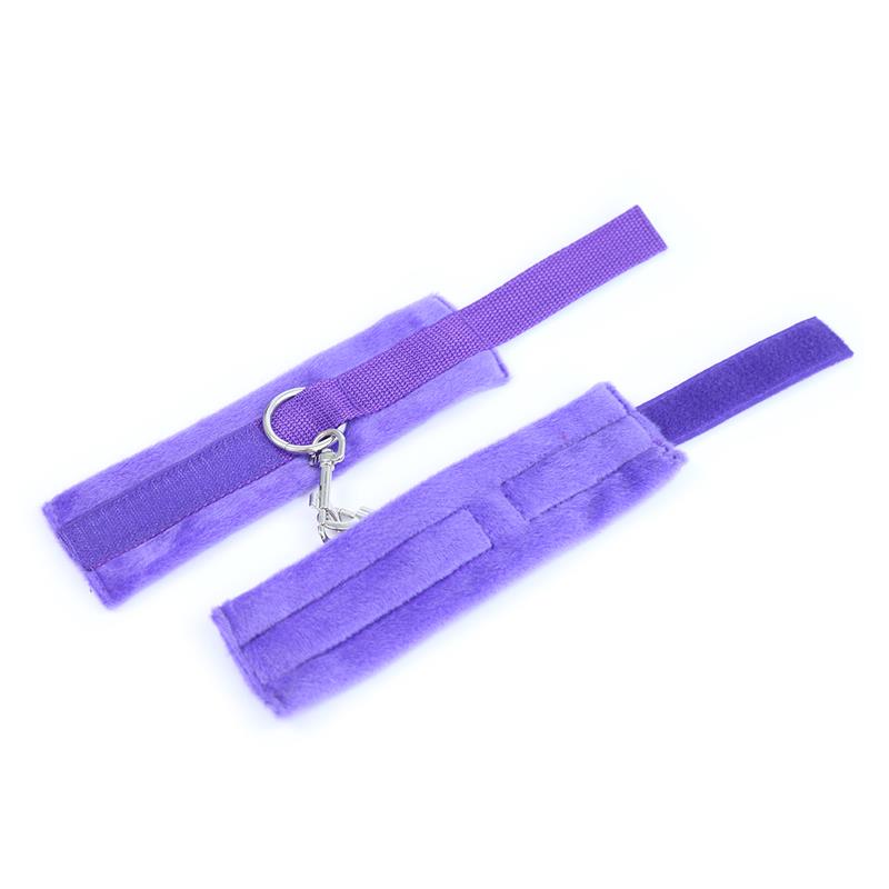 Esposas de Tela con Velcro para Muñecas con Pelo Largo Púpura 3