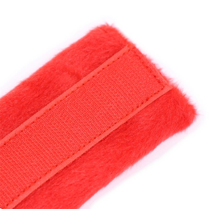 Esposas de Tela con Velcro para Muñecas con Pelo Largo Rojo 3
