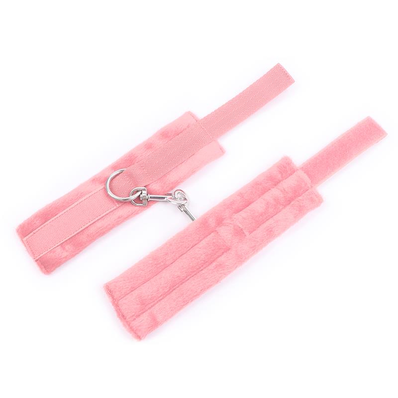 Esposas de Tela con Velcro para Muñecas con Pelo Largo Rosa 2