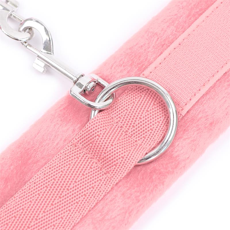 Esposas de Tela con Velcro para Muñecas con Pelo Largo Rosa 5