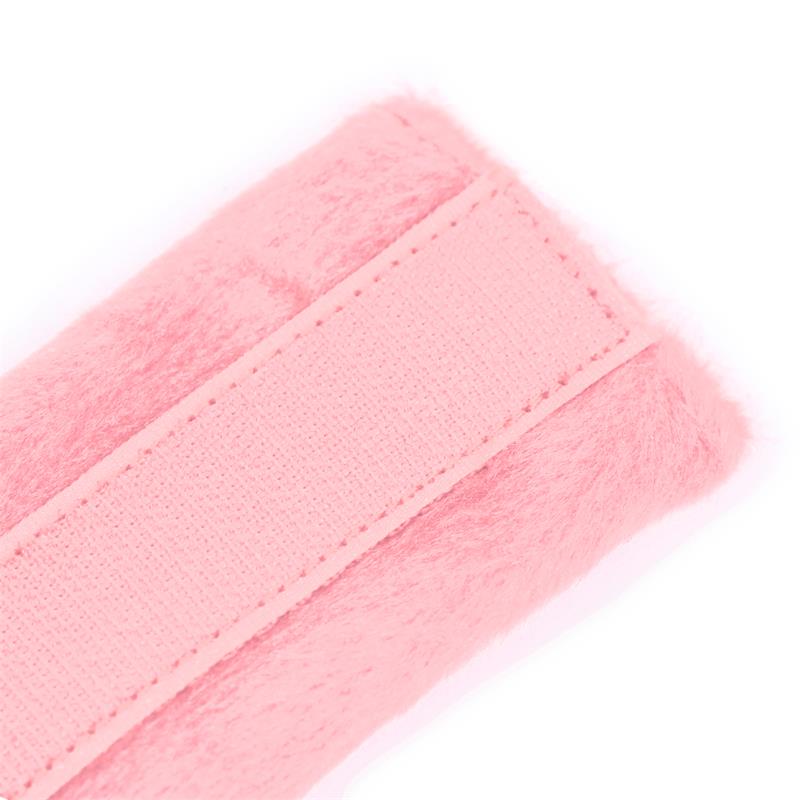 Esposas de Tela con Velcro para Muñecas con Pelo Largo Rosa 3