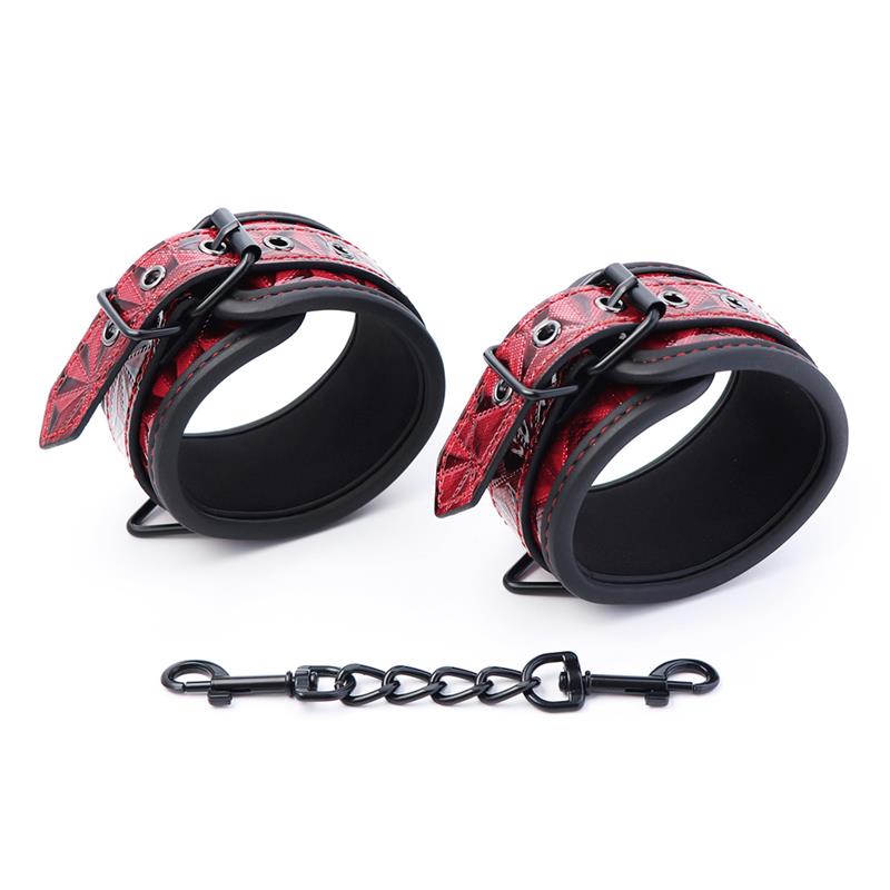 Esposas para Tobillos Acolchadas Ajustable Diamond Cuero Vegano, imagen 3
