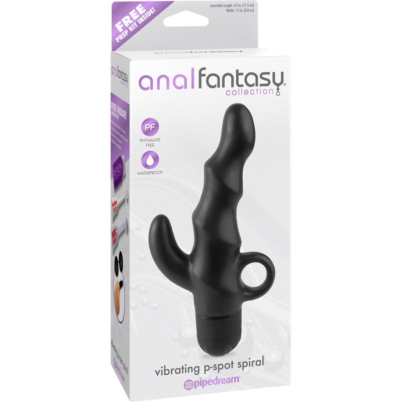 Estimulador Anal con Vibración Vibrating P-Spot Spiral Negro