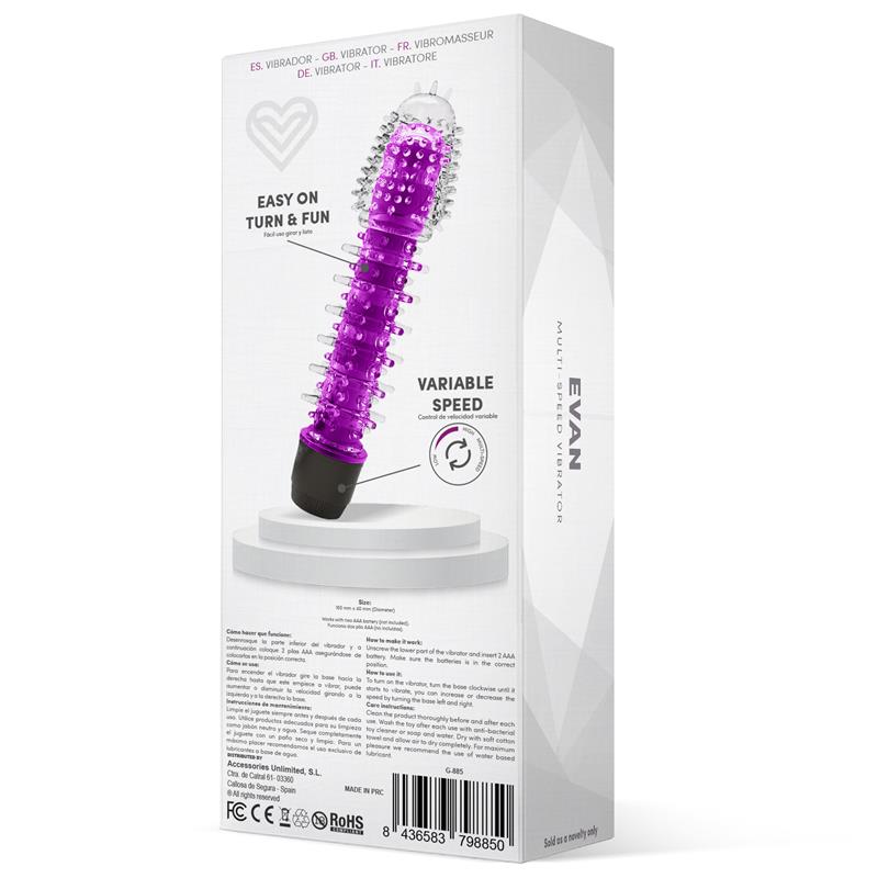 Evan Vibrador Multi Velocidad Púrpura 3