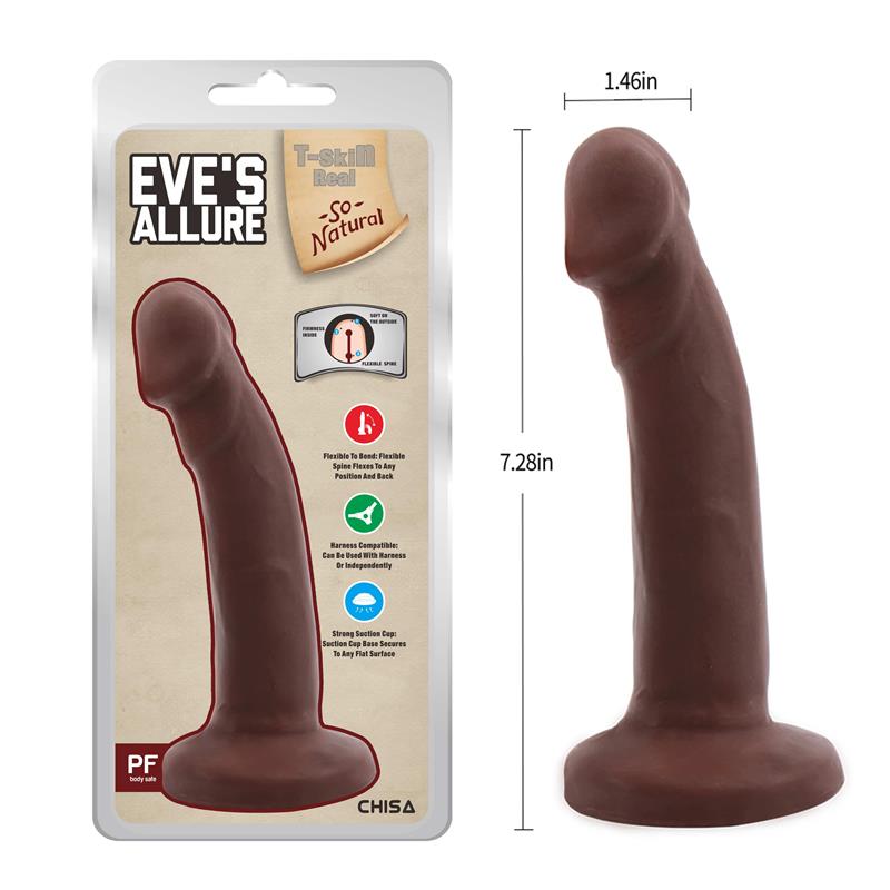 Eves Allure Dildo Dual Density Marrón 18.5cm