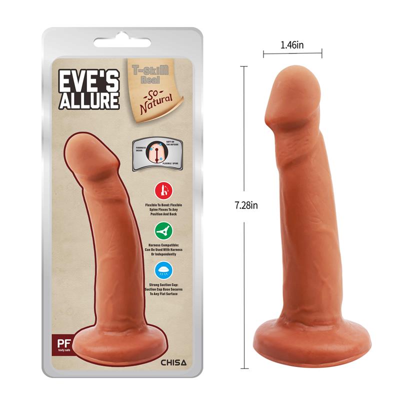 Eves Alluree Dildo Dual Density Bronceado 18.5cm