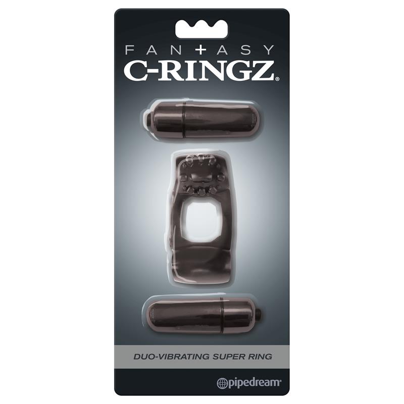 Fantasy C-Ringz Super Anillo Duo Vibrador Negro