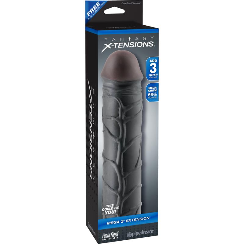 Fantasy X-tensions Mega 7,6 cm Extensión de Pene - Color Negro
