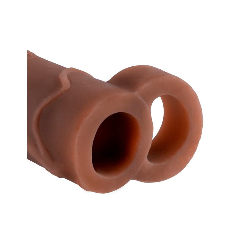 Fantasy X-tensions Perfect 2,5 cm Extensión de Pene con Anilla para Testículos - Color Marrón