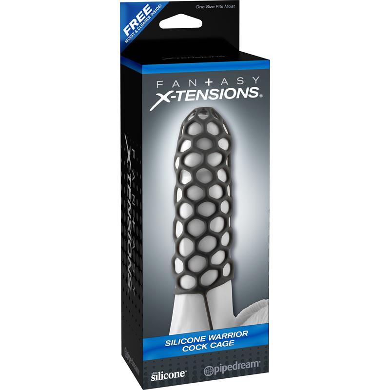 Fantasy X-tensions  Silicone Warrior Cock Cage-Bla