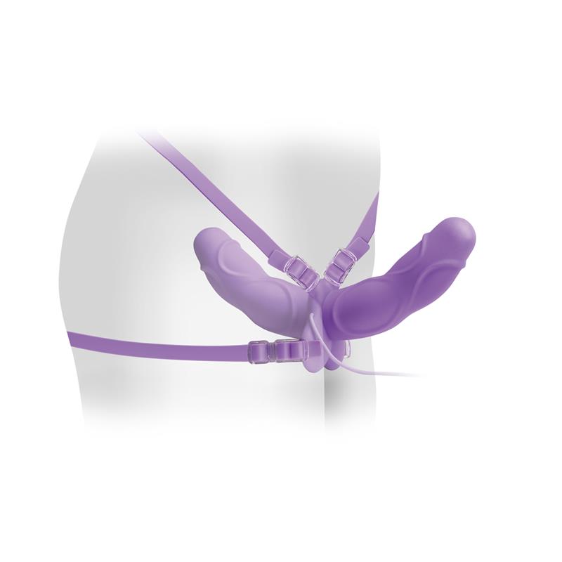 Fetish Fantasy Elite Arnés de Doble Deleite Vibrador Púrpura