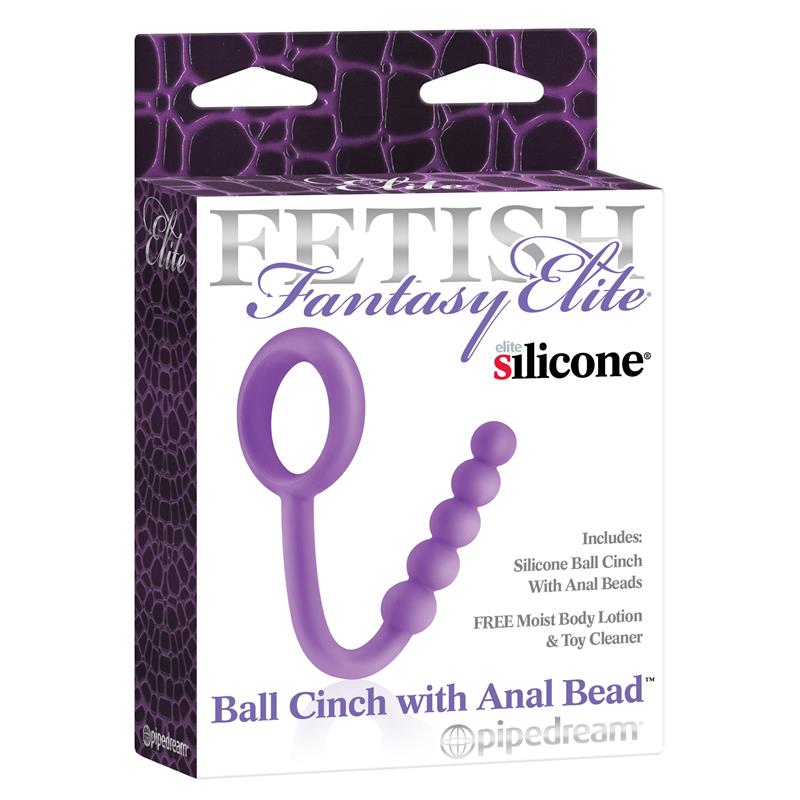 Fetish Fantasy Elite Perlas Anales con Anillo Testicular Púrpura