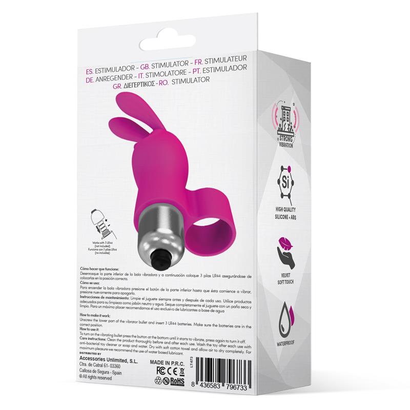 Fingyhop Bala Vibradora con Conejito Silicona Rosa 3