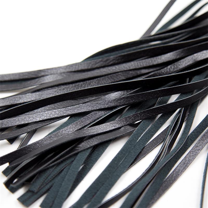 Flogger Patrón de Diamante y Mango de Metal 39 cm Negro 5
