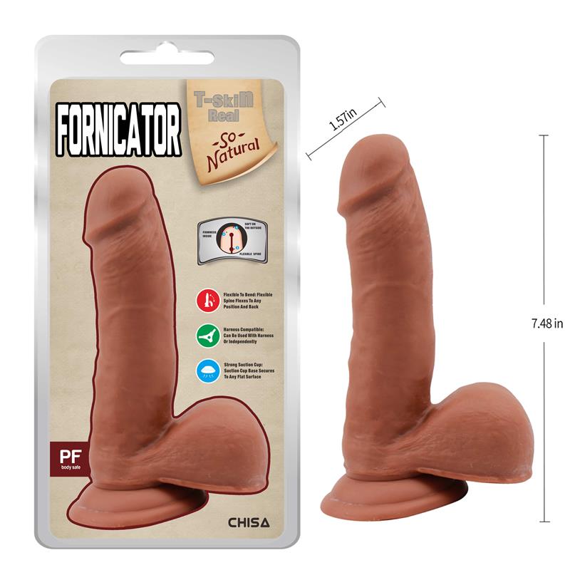 Fornicator Dildo dual Density Bronceado 19cm