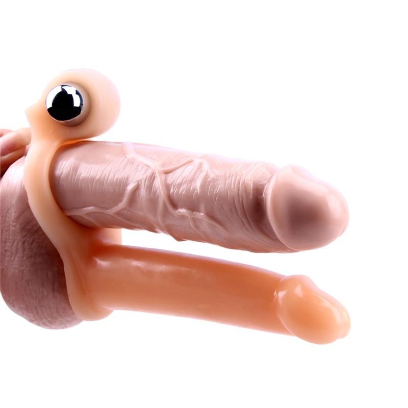 Funda para el Pene con Vibracion 15.5 cm Natural 2
