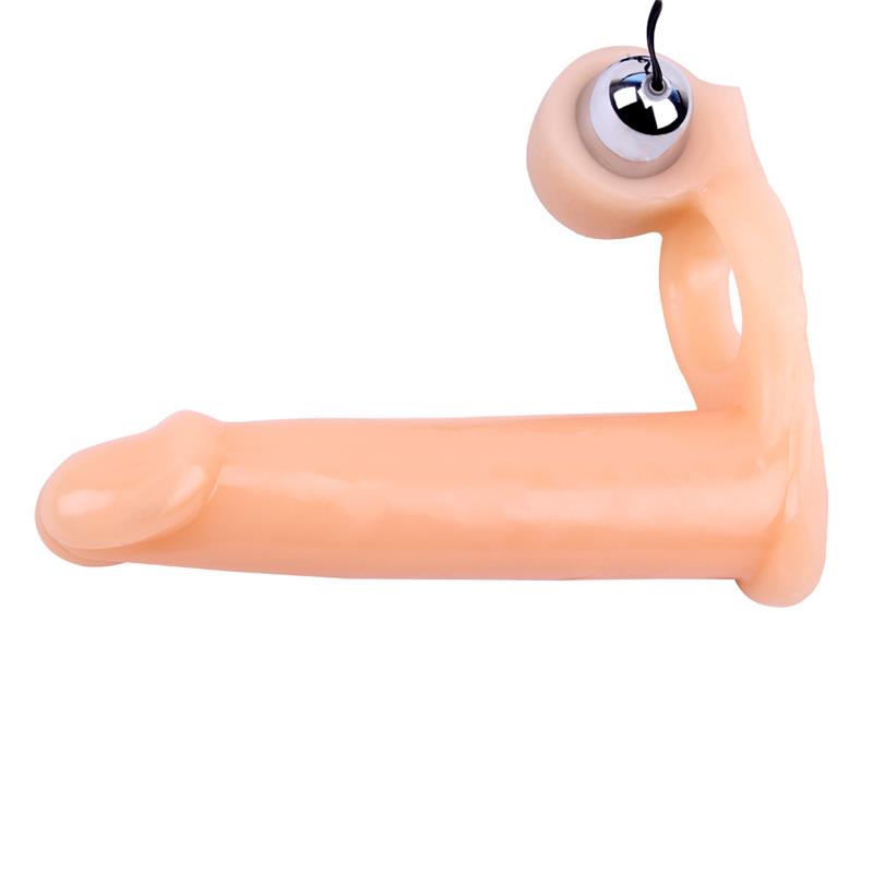Funda para el Pene con Vibracion 15.5 cm Natural 4