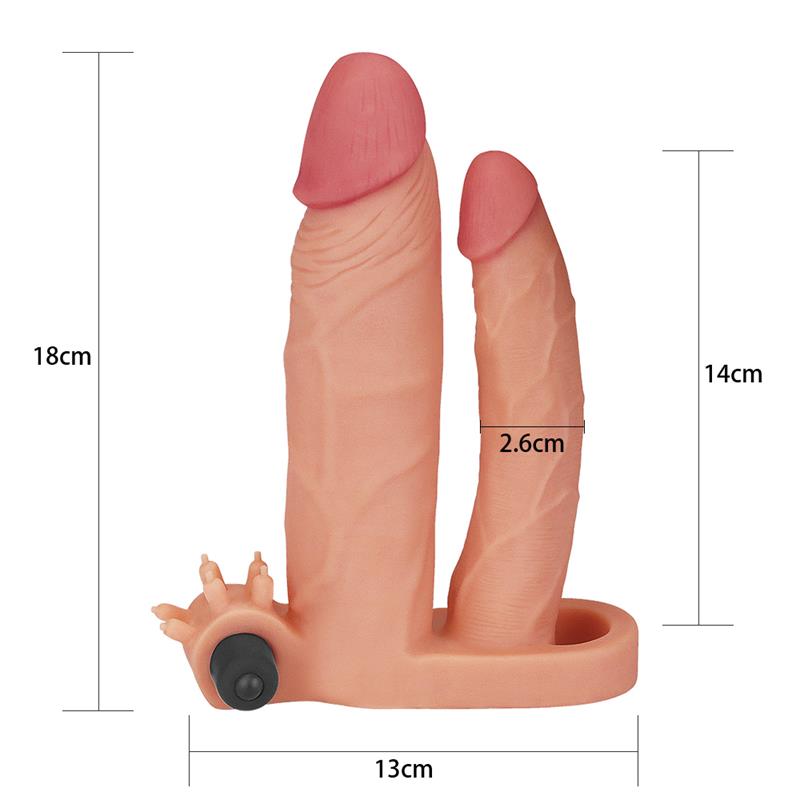 Funda para el Pene Doble con Vibración +1 4
