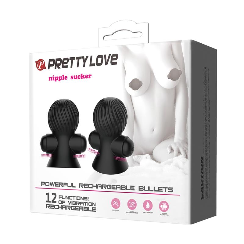 Funda para los Pezones con Vibración Negro