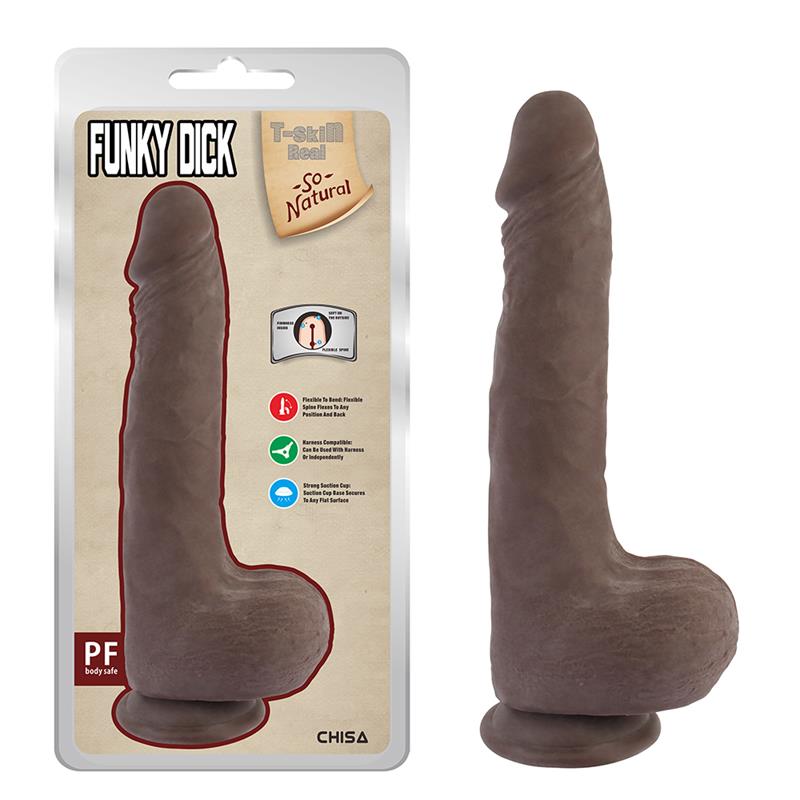 Funky Dick Dildo Dual Density Marrón 25.5cm