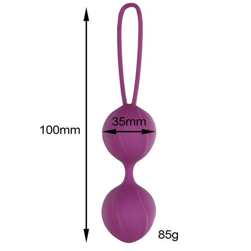 Garbo Bola Doble Kegel Silicona Púrpura 4
