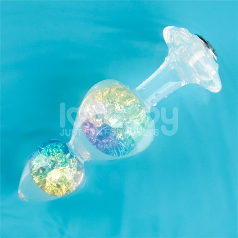 Gemoria Plug Anal de Silicona con Centro de Cristal Multicolor