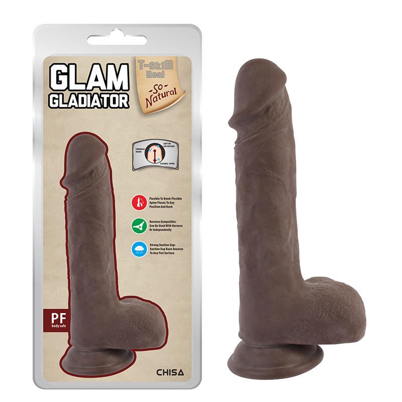 Glam Gladiator Dildo Dual Density Marrón 21.5cm