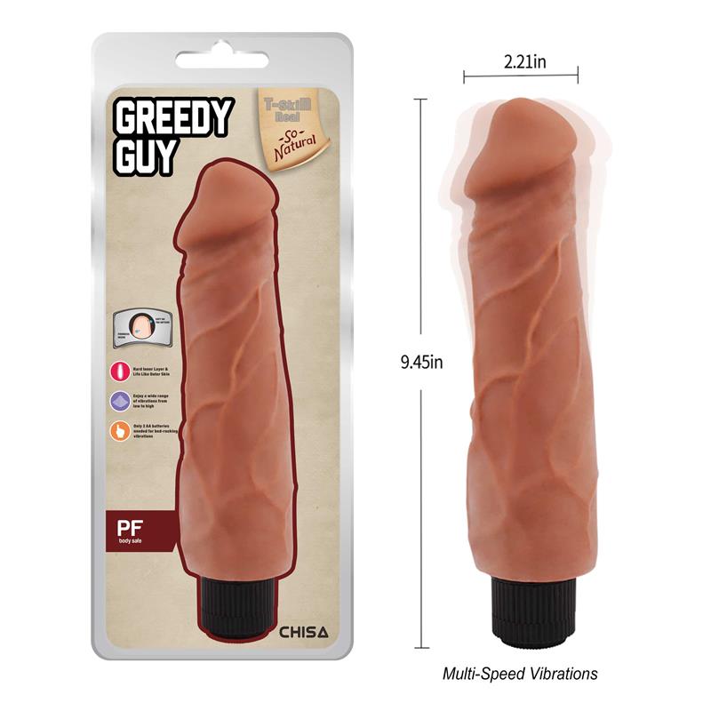 Greedy Guy Vibrador Realista Bronceado 24 cm