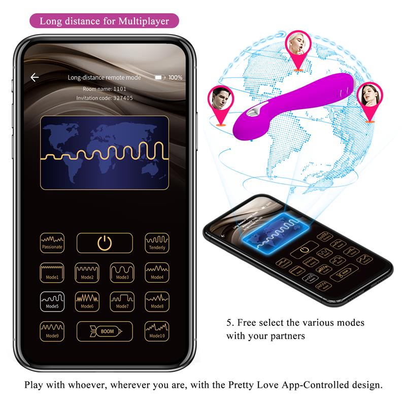 Hector Vibrador con Electroshock y App Rosa 15