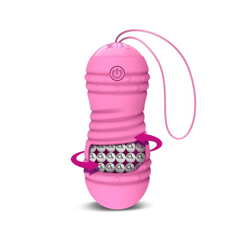 Hiibo Huevo Vibrador con Rotación Control Remoto USB Silicona Rosa 3