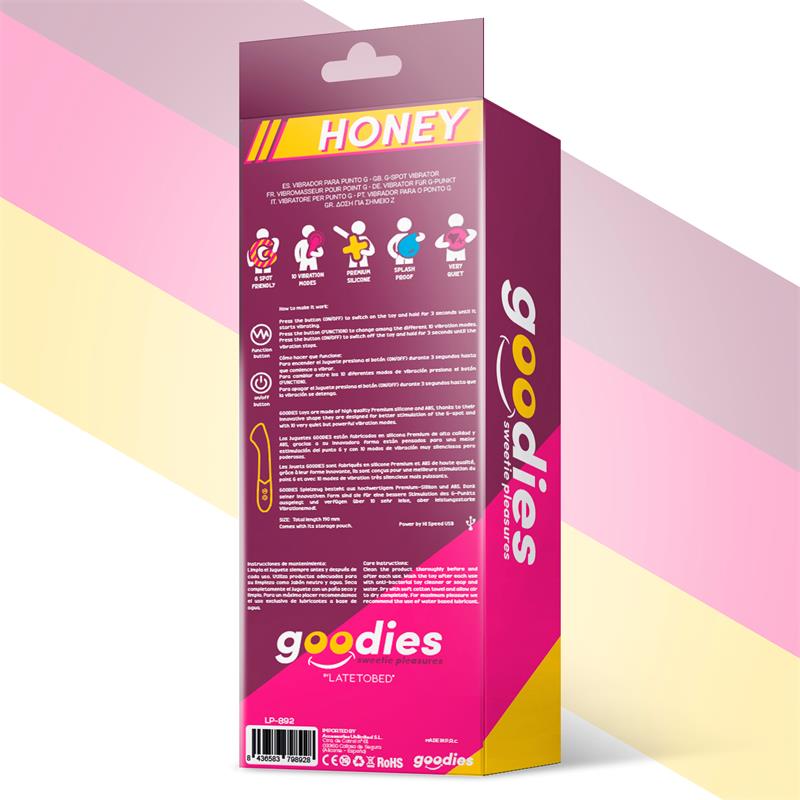 Honey Vibrador Punto G Silicona USB Fuchsia 3