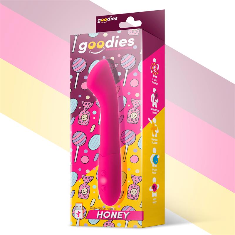 Honey Vibrador Punto G Silicona USB Fuchsia 2