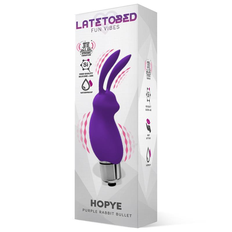 Hopye Bala Vibradora Conejito Silicona Púrpura 2