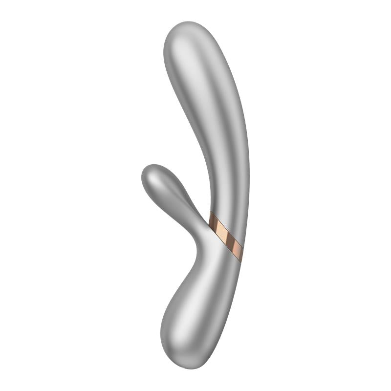 Hot Lover Vibrador Efecto Calor con APP Plata y Champagne 2