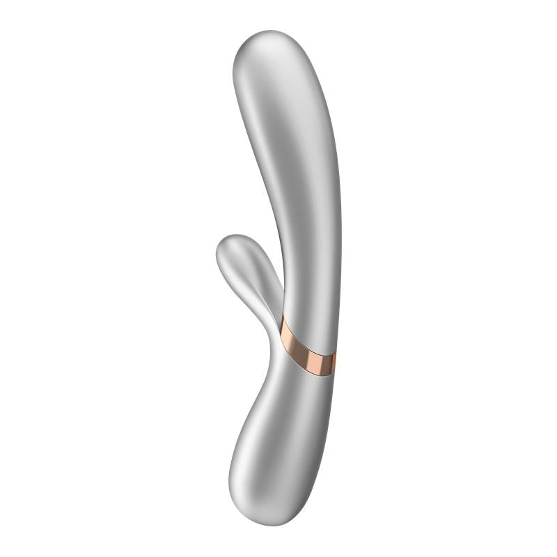 Hot Lover Vibrador Efecto Calor con APP Plata y Champagne 3