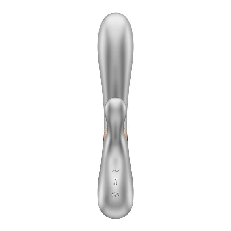 Hot Lover Vibrador Efecto Calor con APP Plata y Champagne 5