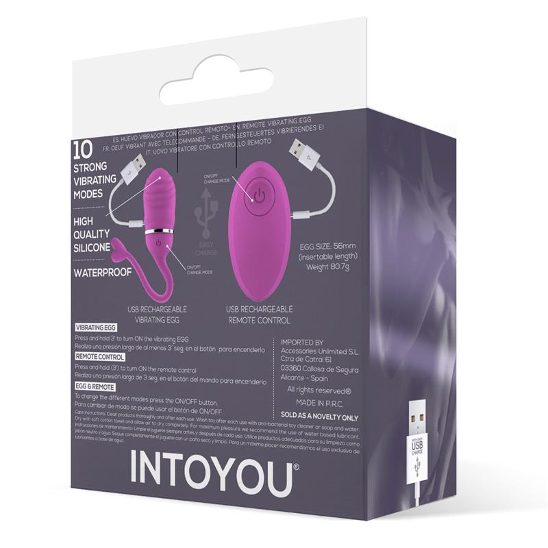 Huevo Vibrador Control Remoto Odise USB Silicona Rosa 3