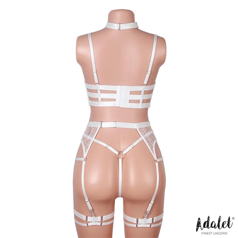 Hyacinth Set Sujetador, Tanga y Liguero Blanco, imagen 2