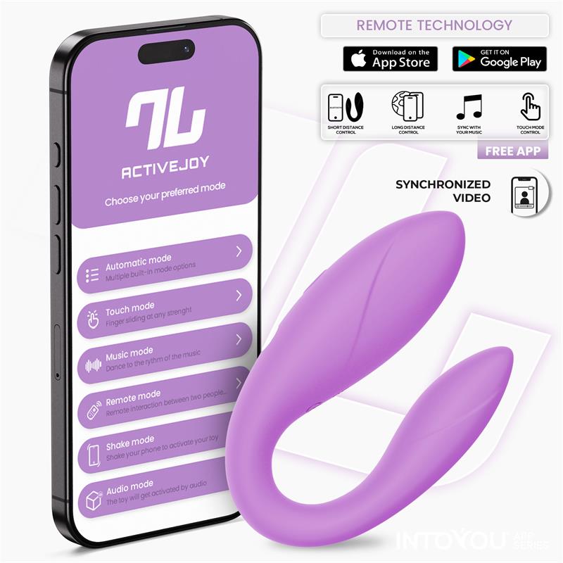 Juguete para Parejas con APP Flexible Silicona Lavanda, imagen 1