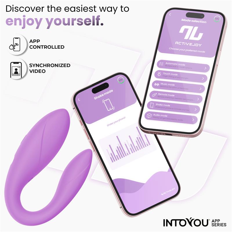 Juguete para Parejas con APP Flexible Silicona Lavanda, imagen 5