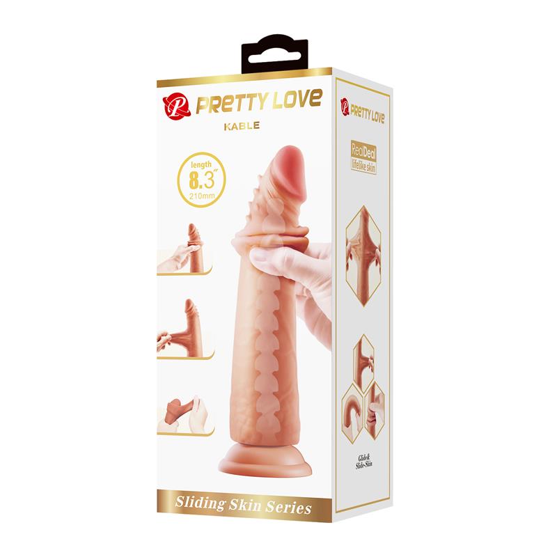 Kable Dildo Piel Deslizante Retractil 8.3
