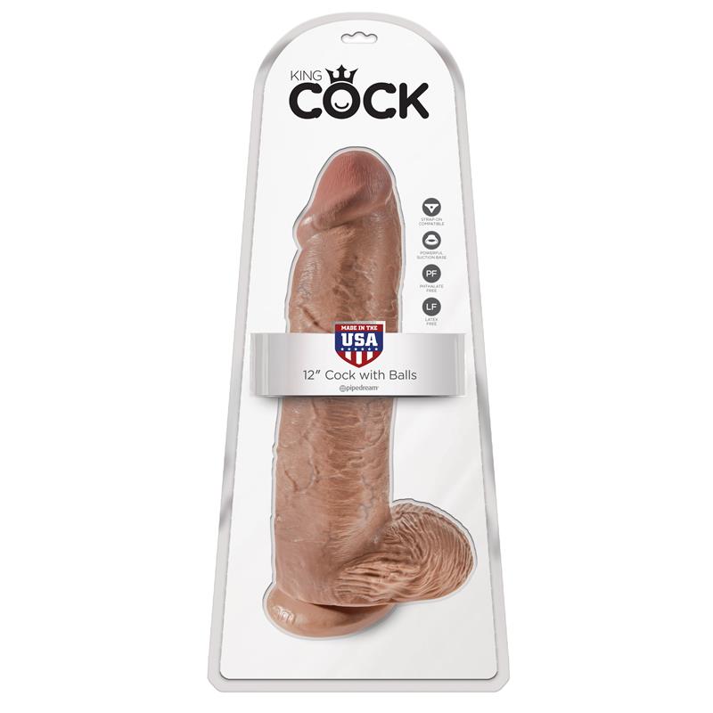 King Cock Pene con Testículos de 12 - Bronceado